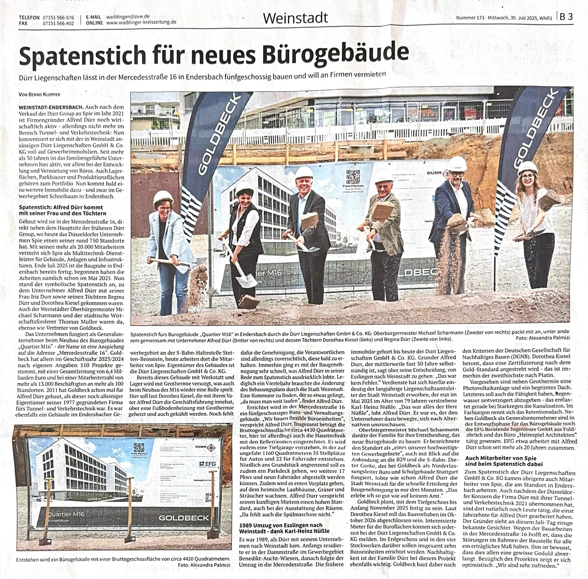 2025 07 30 Artikel ZVW Weinstadt